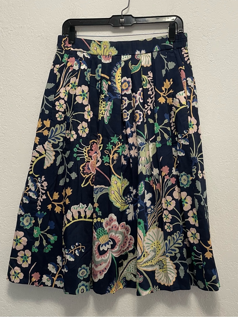 J Crew Liberty Fabric Symphony Print Midi Skirt Elastic Waist Floral Size 6
